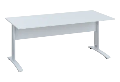 EPK 18 - 18 stůl kancelářský, kovová podnož bílá, deska 18 mm, široký 1800 mm, bílá